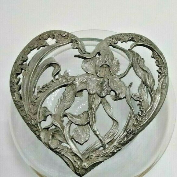 Rawcliffe Accents Rawcliffe Pewter Potpourri Bowl Jar Iris Flower